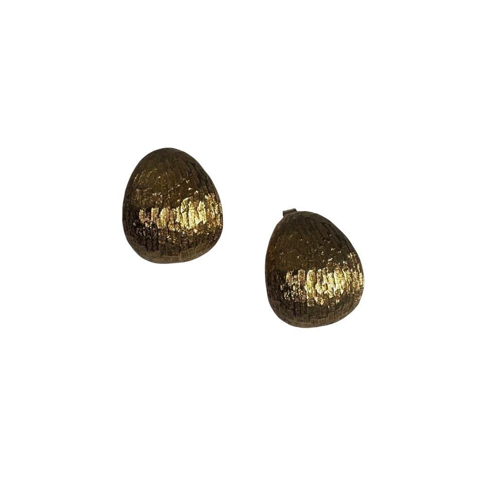 Direction‎ one Vintage Gold Tone Dome Clip On Earrings Mid Century Style
